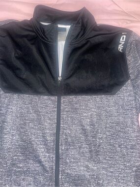 And1 Black and Heather Gray Full-Zip Athletic Jacket